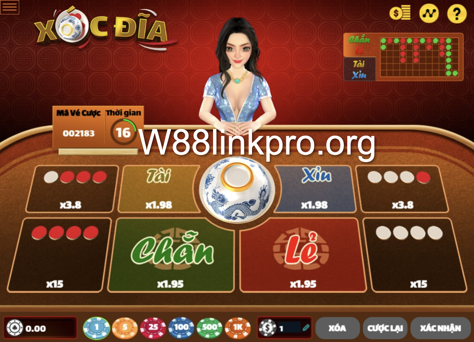 Thử sức với game Xóc Đĩa tại nhà cái W88