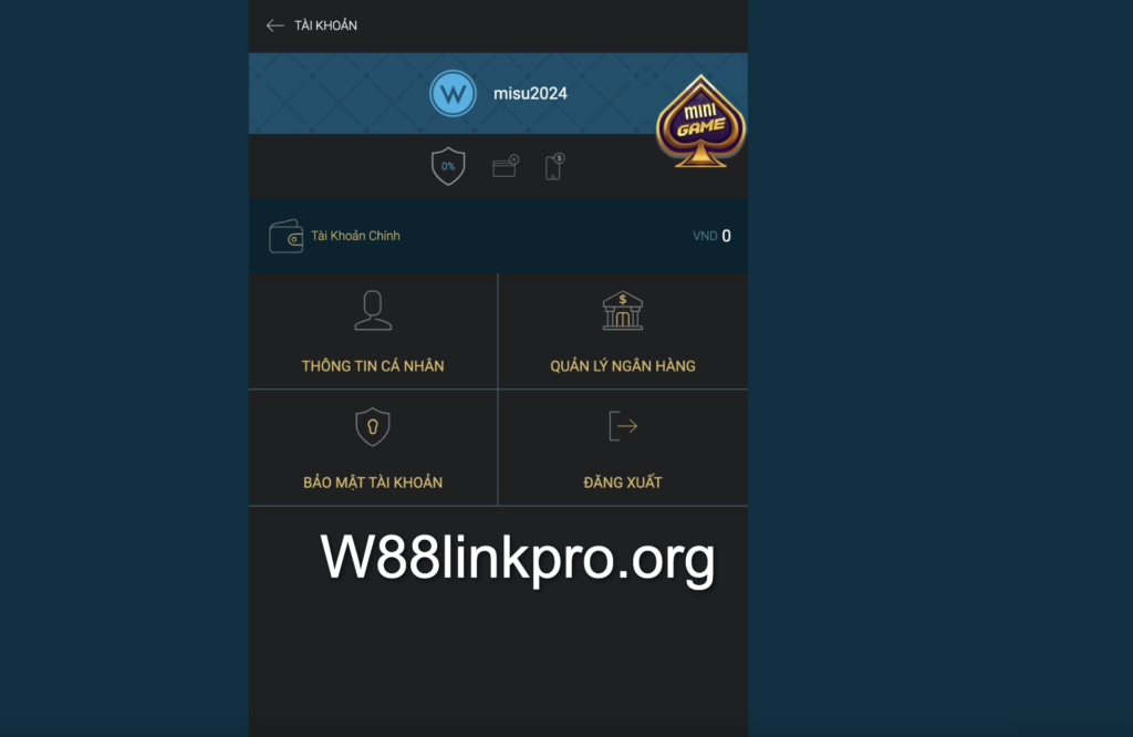 Cách thay đổi thông tin tài khoản tại W88